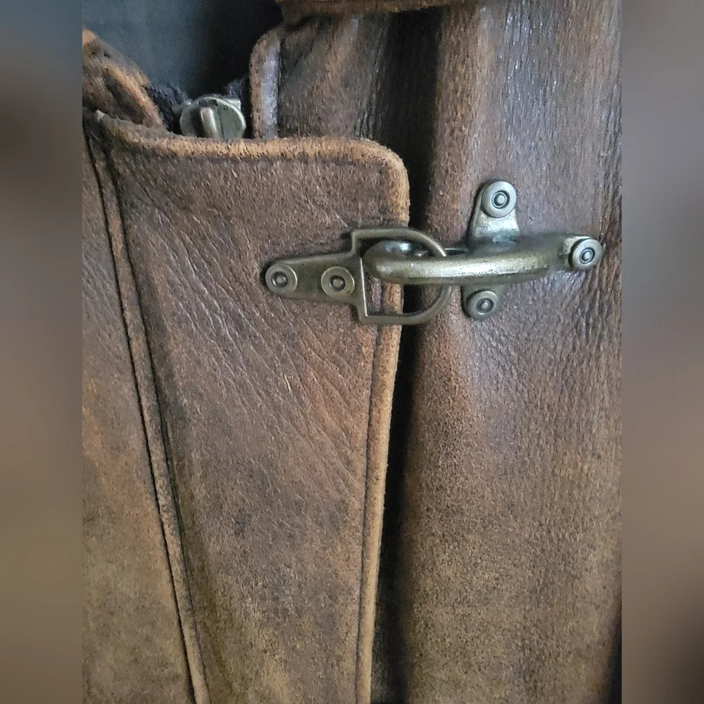Vintage  Di Capra Brown Leather Coat Sz Medium - Picture 3 of 16